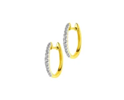 Kolczyki z żółtego złota z diamentami - koła - 0,25 ct - próba 585