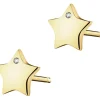 Kolczyki z żółtego złota z diamentami - gwiazdy - 0,004 ct - próba 585