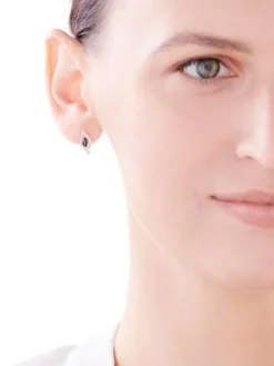 Kolczyki z żółtego złota z diamentami i szafirami - próba 585