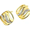Kolczyki z żółtego złota z diamentami - 0,12 ct - próba 585