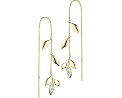 Kolczyki z żółtego złota z diamentami i cytrynami - próba 585