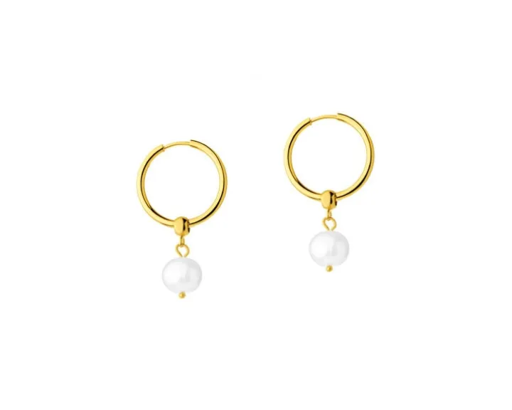 Kolczyki ze stali szlachetnej z perłami