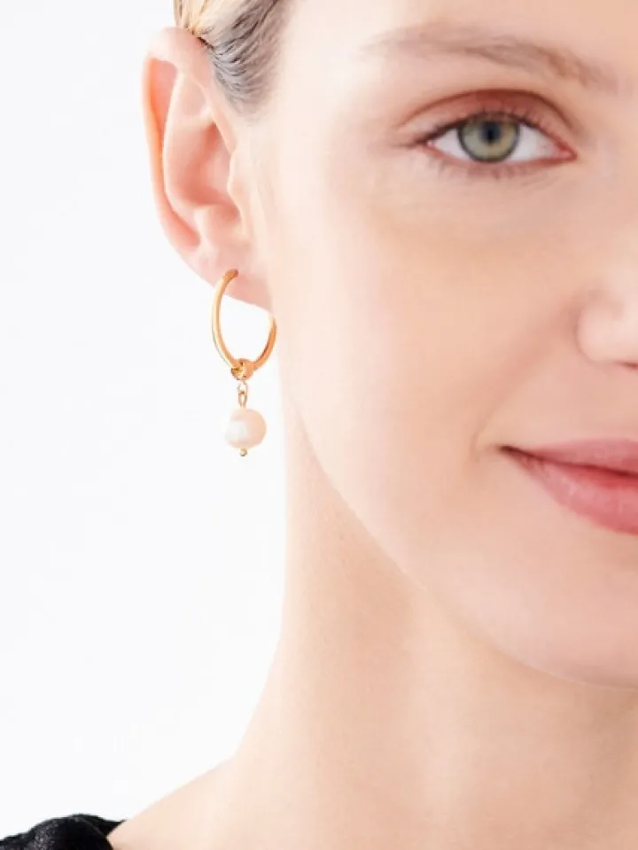 Kolczyki ze stali szlachetnej z perłami