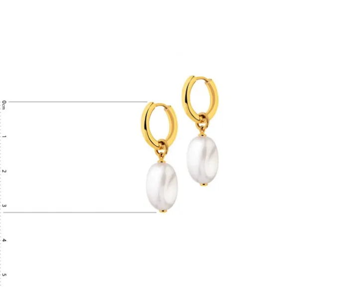 Kolczyki ze stali szlachetnej z perłami