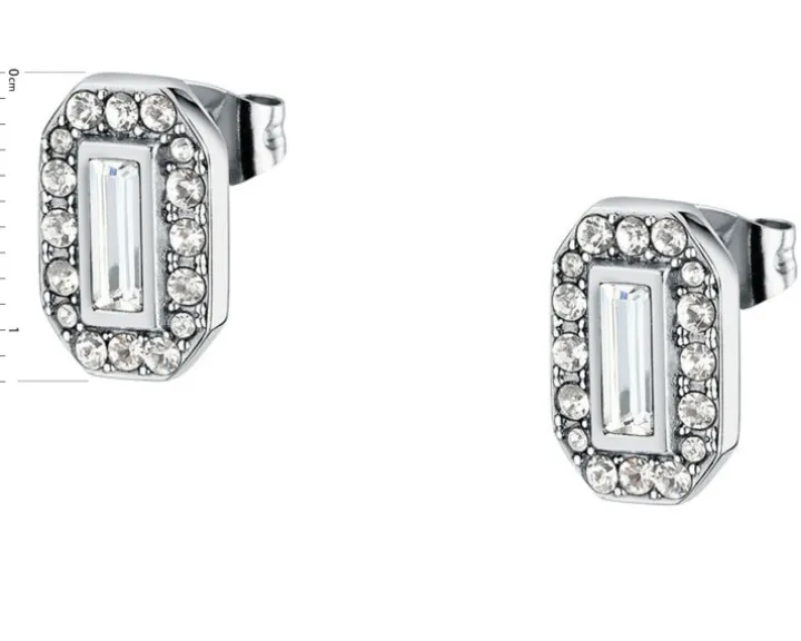 Kolczyki ze stali szlachetnej z cyrkoniami - Karl Lagerfeld