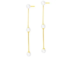 Kolczyki ze stali szlachetnej z perłami