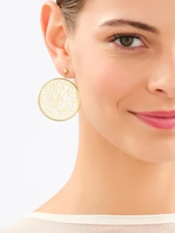 Kolczyki ze stali szlachetnej - koła, liście