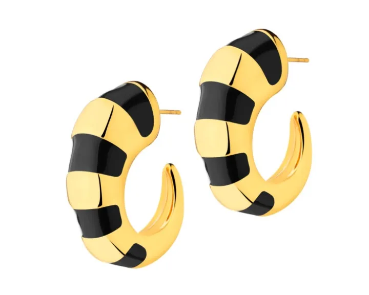 Kolczyki ze stali szlachetnej z emalią