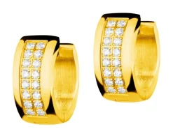 Kolczyki ze stali szlachetnej z cyrkoniami - koła