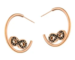 Kolczyki ze stali szlachetnej z markasytami - nieskończoność