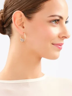 Kolczyki ze stali szlachetnej z markasytami - nieskończoność