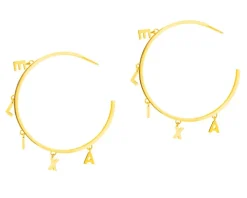 Kolczyki ze stali szlachetnej z cyrkoniami - koła, Karl Lagerfeld