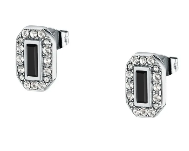 Kolczyki ze stali szlachetnej z cyrkoniami - Karl Lagerfeld