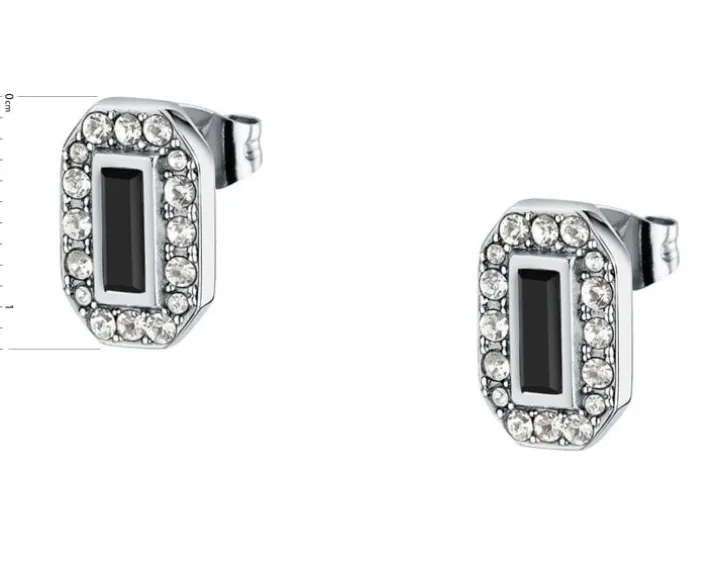 Kolczyki ze stali szlachetnej z cyrkoniami - Karl Lagerfeld
