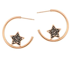 Kolczyki ze stali szlachetnej z markasytami - gwiazdy