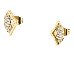 Kolczyki ze stali szlachetnej z cyrkoniami - wachlarze, Karl Lagerfeld