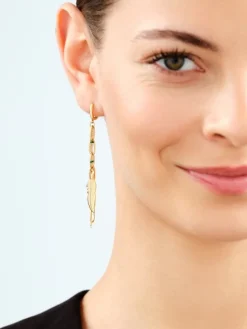 Kolczyki ze stali szlachetnej z emalią - piórka