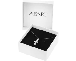 Krzyż - zawieszka srebrna i łańcuszek - komplet