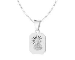 Medalik z wizerunkiem Chrystusa - zawieszka srebrna i łańcuszek - komplet