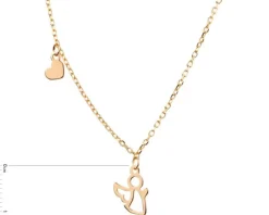 Naszyjnik srebrny - aniołek, serce