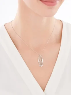 Naszyjnik srebrny - łapacz snów