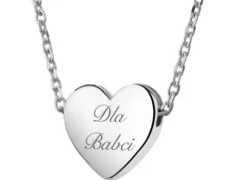 Naszyjnik srebrny - Dzień Babci, serce
