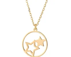 Naszyjnik srebrny - gwiazdy, koło