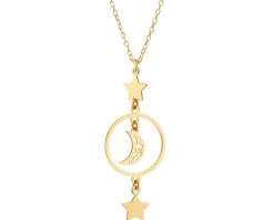 Naszyjnik srebrny - gwiazdy, Księżyc
