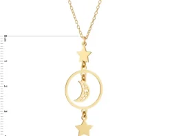 Naszyjnik srebrny - gwiazdy, Księżyc