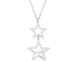 Naszyjnik srebrny - gwiazdy