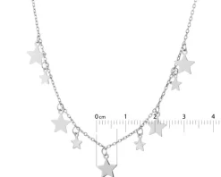 Naszyjnik srebrny - gwiazdy