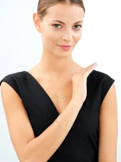 Naszyjnik srebrny - gwiazda, koło