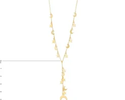 Naszyjnik srebrny - gwiazdy, Księżyc