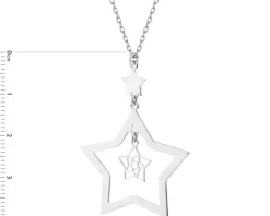 Naszyjnik srebrny - gwiazdy