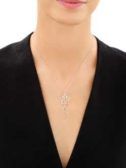 Naszyjnik srebrny - gwiazdy