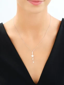 Naszyjnik srebrny - gwiazdy, Księżyce