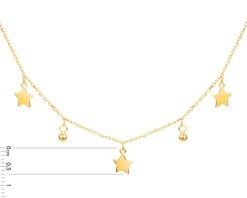 Naszyjnik srebrny - gwiazdy, kulki