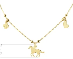 Naszyjnik srebrny - koń, serce, koniczyna