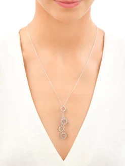 Naszyjnik srebrny - koła