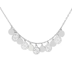 Naszyjnik srebrny - koła, rozety