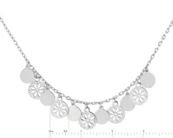 Naszyjnik srebrny - koła, rozety