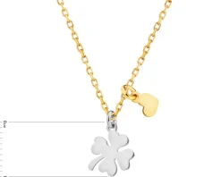 Naszyjnik srebrny - koniczyna, serce