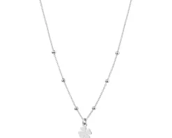 Naszyjnik srebrny - koniczyna, kulki