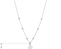 Naszyjnik srebrny - koniczyna, kulki