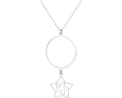 Naszyjnik srebrny - koło, gwiazda