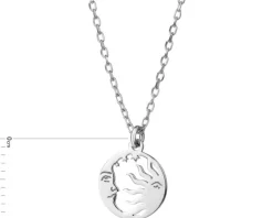 Naszyjnik srebrny - Księżyc, Słońce