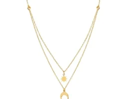 Naszyjnik srebrny - Księżyc, gwiazda