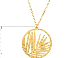 Naszyjnik srebrny - liście, koło