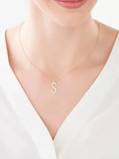 Naszyjnik srebrny - litera S