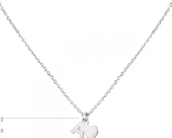 Naszyjnik srebrny - litera A, serce